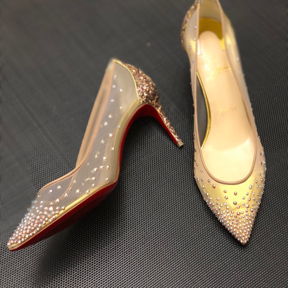 Christian Louboutin Follies Strass Crystal Heels - Picture 2 of 8